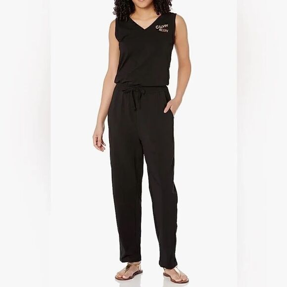 Calvin Klein Pants - Calvin Klein womens Designer Logo Jumpsuit Romper W/Drawstring